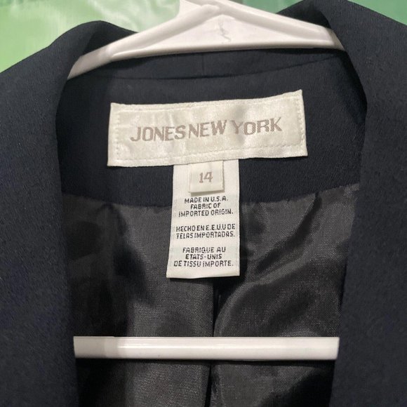 JONES NEW YORK Women's button front relaxed blazer in NAVY  Size 14 - VGUC - Picture 5 of 9